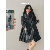 %富家千金毛呢外套女冬中长款 AOMALM少也眼 卢森堡千金 呢子大衣