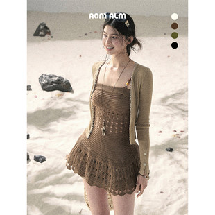 %法式 缝隙 针织镂空吊带T恤女夏纯欲显瘦上衣 存在 AOMALM少也眼