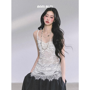 蕾丝T恤女秋季 %法式 纯欲性感打底内搭上衣 御梦芭蕾 AOMALM少也眼