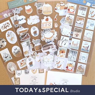 【T&S Studio】日本纸博限定tobimatsu联名天鹅小熊贴纸明信片