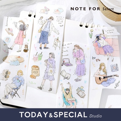 信的恋人和纸模切胶带人物日常