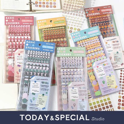 【T&S Studio】NOTE FOR 基础贴纸套装《四时有色》文艺简约圆点