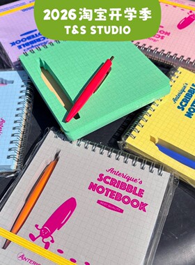 【T&S Studio】Anterique圆珠笔线圈笔记本5mm方格迷你笔手帐记录