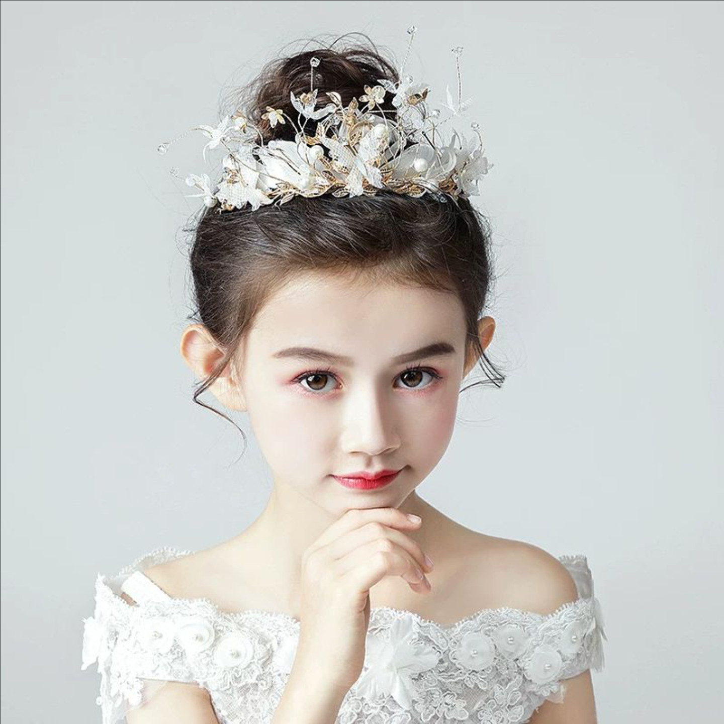 儿童皇冠头饰公主女童王冠小孩发箍韩版舞台演出花童头花结婚饰品