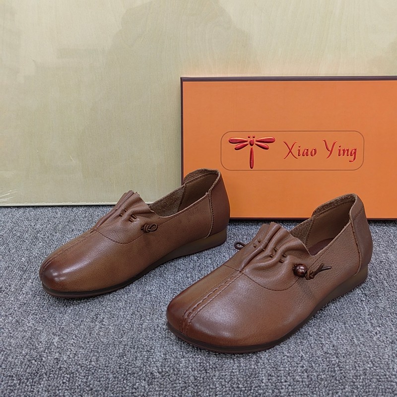 38码清仓处理文艺风真皮平底单鞋女软底舒适一脚蹬百搭休闲皮鞋潮,女鞋,浅口单鞋,淘宝优惠券,粉丝福利购,淘宝优惠卷