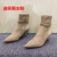 迪芙斯35码 女靴 靴时尚 清仓优雅风尖头短靴女秋冬链条装 饰中跟时装