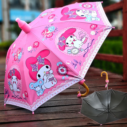 数码印儿童雨伞卡通黑胶防雨防嗮