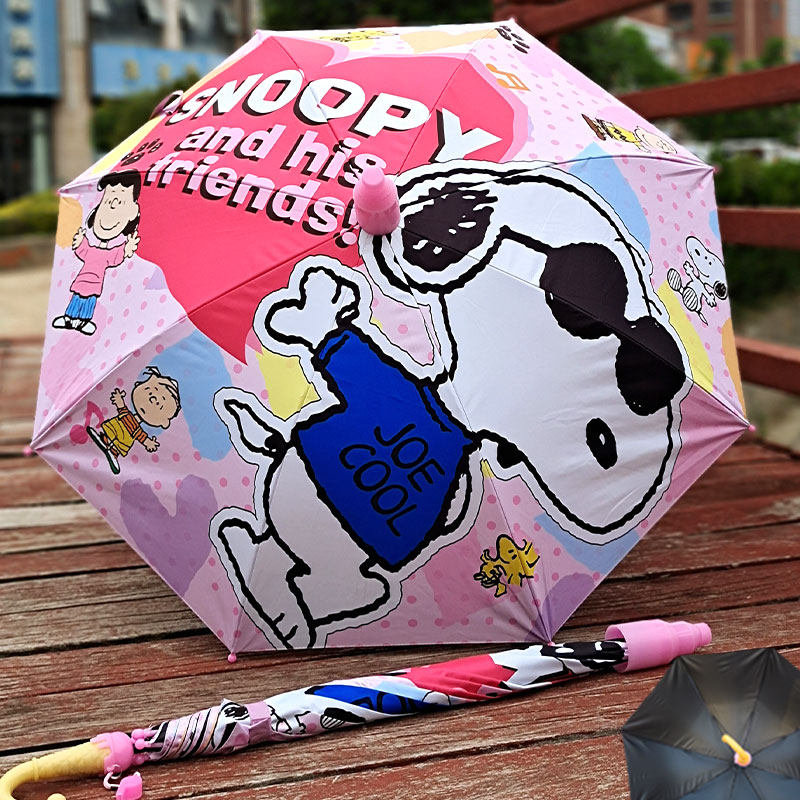 史努比卡通儿童晴雨伞手动长柄黑胶防晒遮阳伞动漫潮牌小学生两用