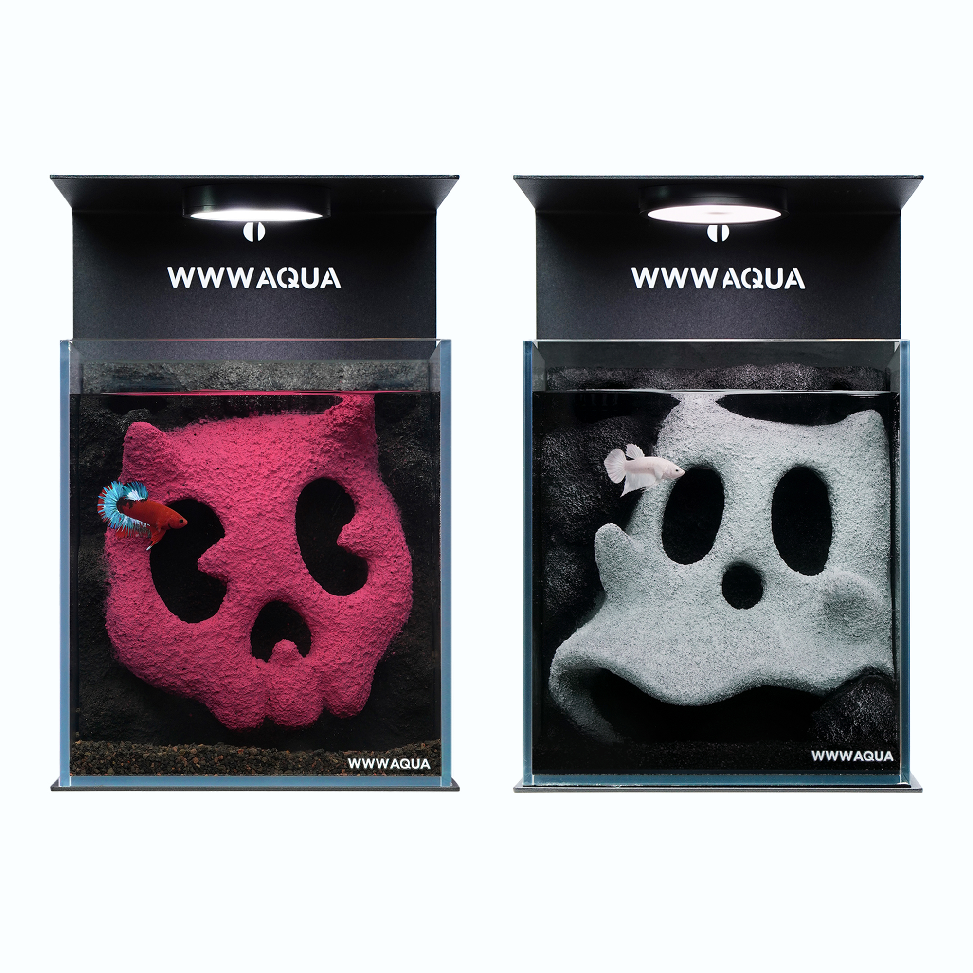 K11 WWWAQUA鬼马系列CP组合潮流造景鱼缸斗鱼专用桌面鱼缸摆件