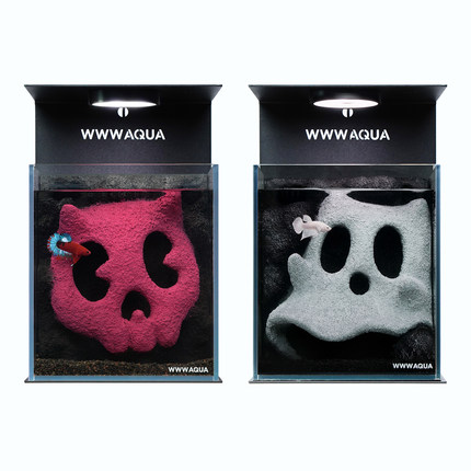 K11 WWWAQUA鬼马系列CP组合潮流造景鱼缸斗鱼专用桌面鱼缸摆件