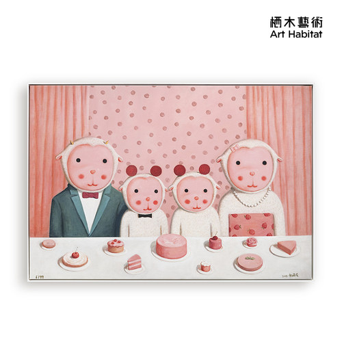 K11 杨媛媛艺术家签名限量版画家庭系列装饰画客厅卧室温馨挂画