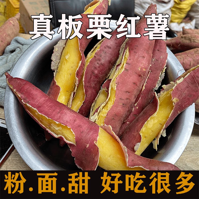 板栗红薯新鲜黄白心地瓜沙土地糖心蜜薯农家自种陕西山芋面甜爆皮