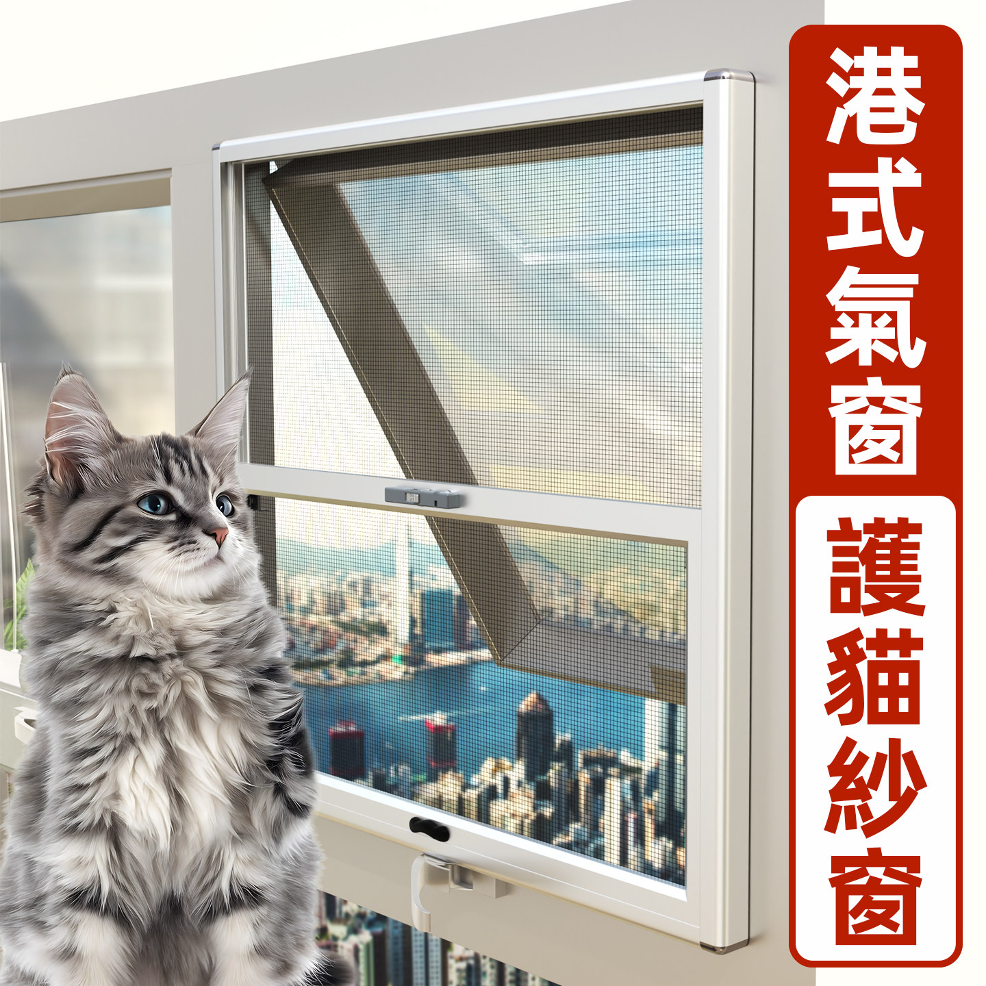港式金刚网纱窗家用防猫防蚊