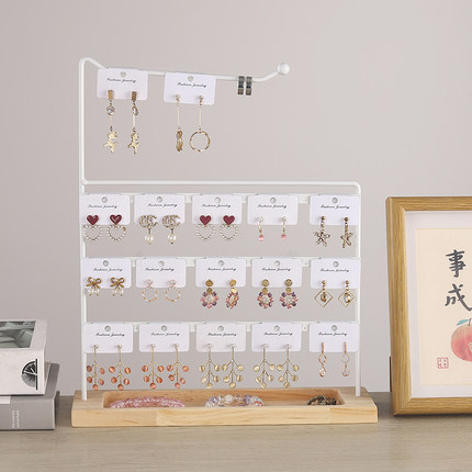 金属耳环架家用耳钉饰品收纳架摆摊挂贰拾卡纸首饰架珠宝拍摄道具