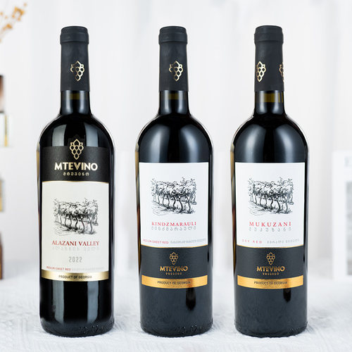 格鲁吉亚红酒原瓶进口穆特维诺阿拉扎尼红葡萄酒金兹半甜型微醺酒