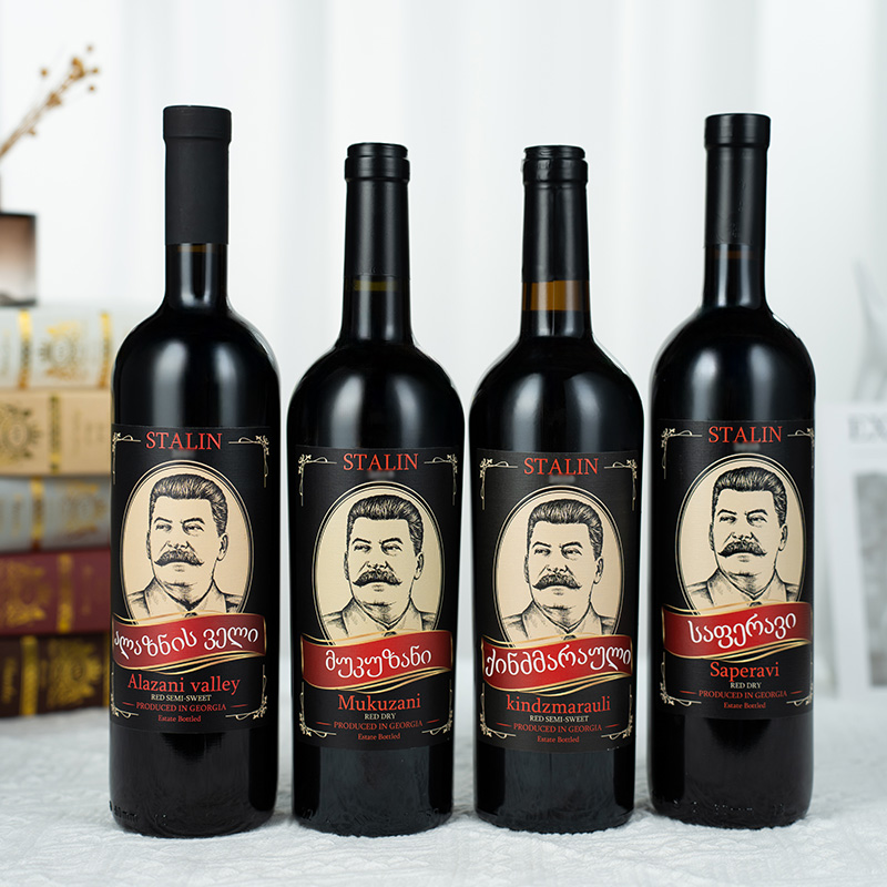格鲁吉亚红酒斯大林原瓶原装进口半甜型红葡萄酒萨别拉维干红整箱
