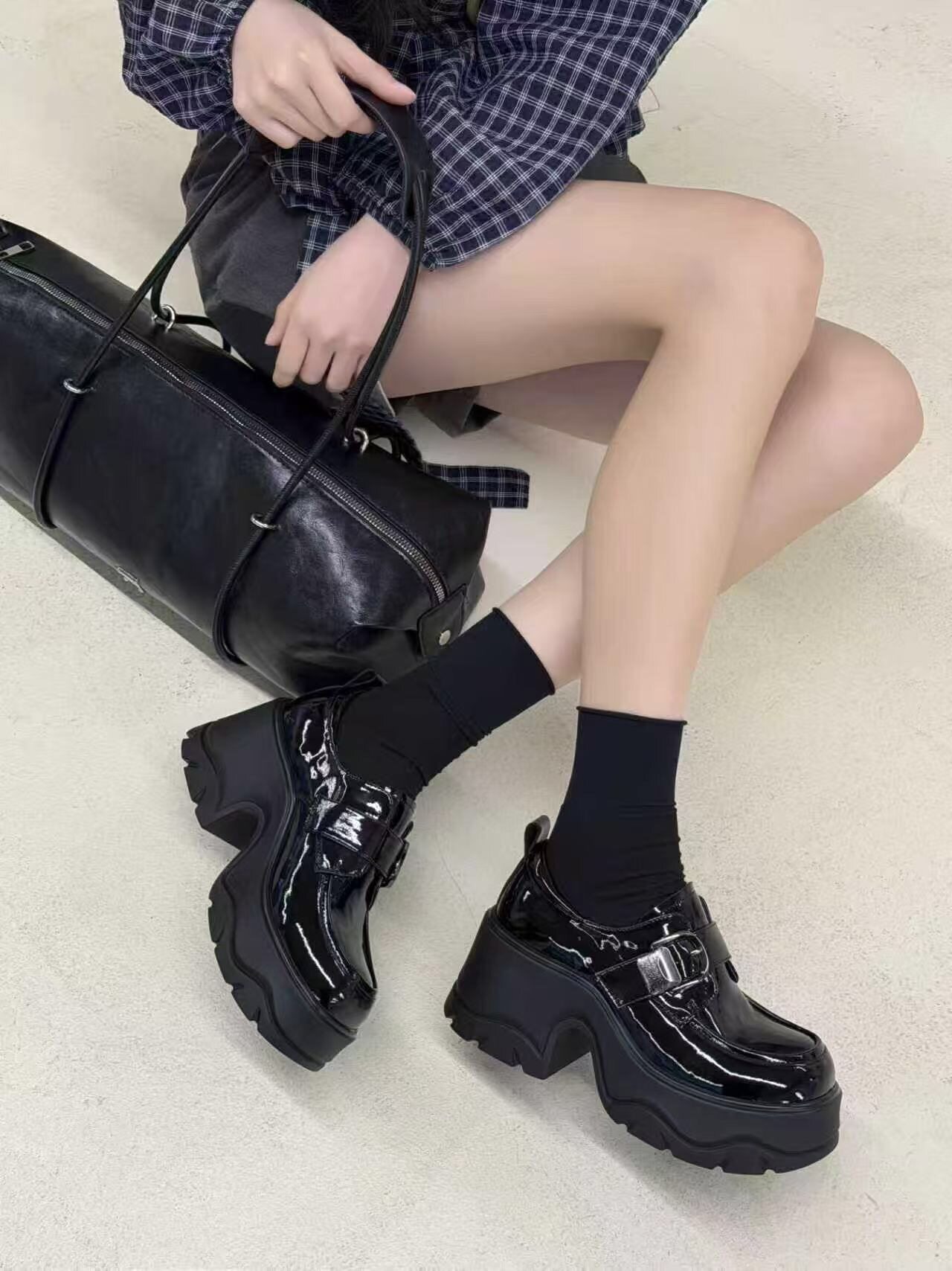 7CM厚底乐福鞋女2026春款乐福鞋（豆豆鞋）