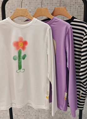 素然T恤 25女士新款吸湿速干干爽图形圆领长袖T恤 A0253TS22