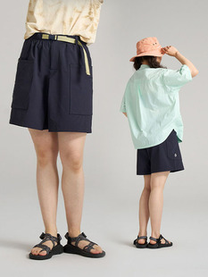 素然ZUCZUG 女士新品 防泼水四分半裙休闲短裤 A0231PA27 素然短裤