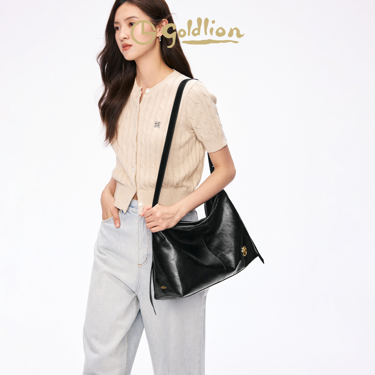 金利来正品女包时尚百搭水桶包2026新款单肩包大容量通勤手提包潮