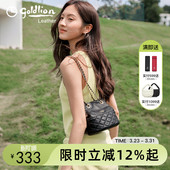 金利来时尚 高级感斜挎包真皮链条包 轻奢小众水桶包包女士2026新款