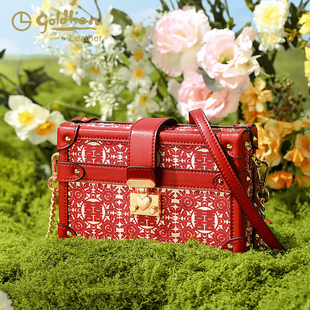 金利来2025新款专柜同款婚包女盒子包包高级感链条小众单肩斜挎包