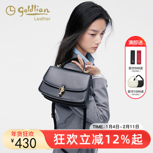 金利来新款包包女士轻奢优雅手提包高级感真皮通勤单肩斜挎小包潮