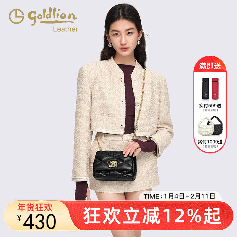 金利来包包2025新款轻奢女包小香风链条包优雅质感真皮单肩斜挎包,箱包皮具/热销女包/男包,小方包,淘宝优惠券,粉丝福利购,淘宝优惠卷