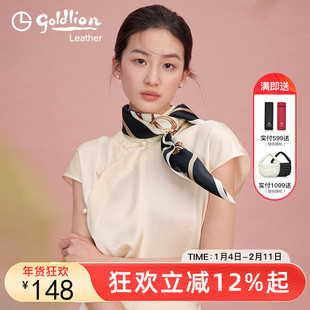 金利来蚕丝小方巾时尚丝巾女士头巾春秋搭配衬衫职业装饰护颈围脖