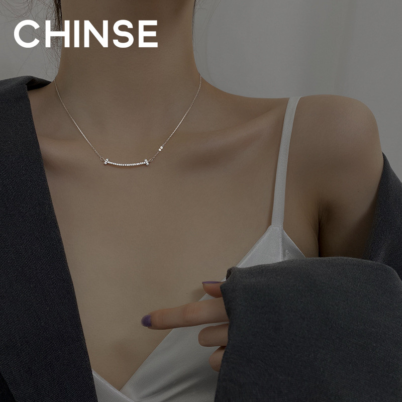 Smiling face Sterling Silver Necklace 2022 new pattern Light extravagance A small minority Sense of design senior clavicle summer Simplicityin the Accessories/Fashion Jewelry, Necklace  category - from Buy2taobao.com to provide professional Taobao agent buy service
