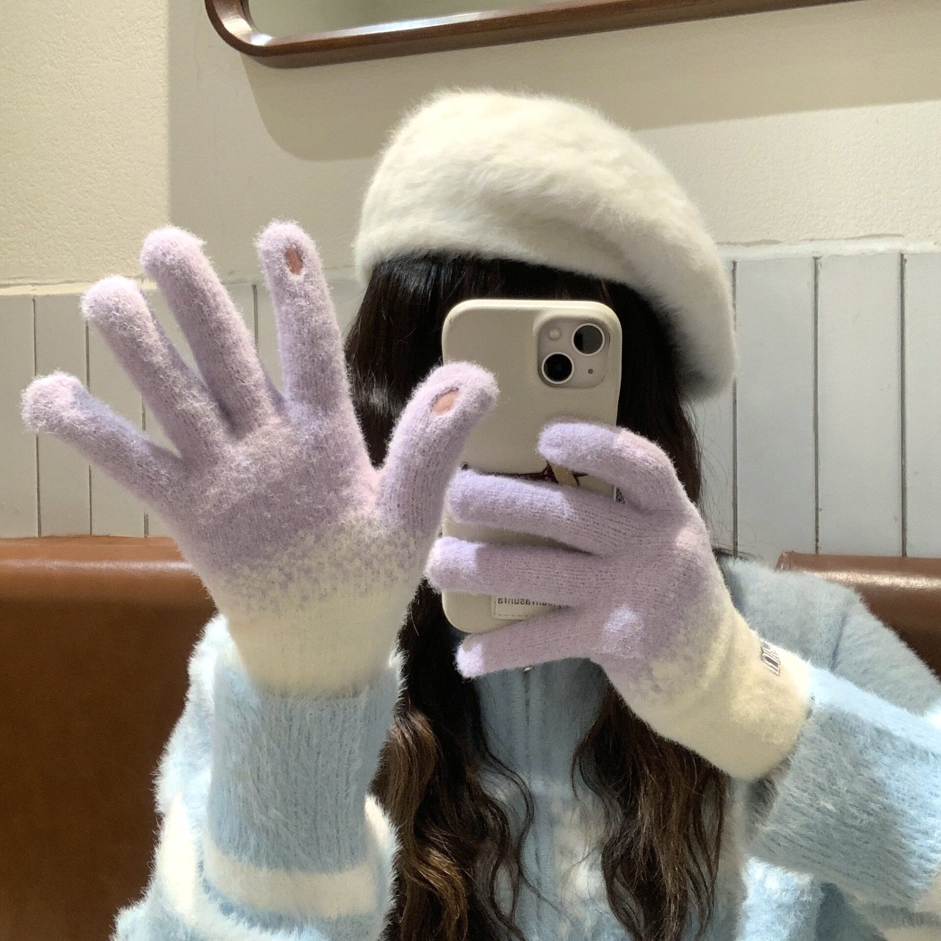 针织骑行手套女2025新款冬季加绒加厚防风保暖露指可触屏可爱学生,服饰配件/皮带/帽子/围巾,手套,淘宝优惠券,粉丝福利购,淘宝优惠卷