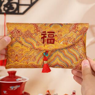 马年红包2026新款高档刺绣布艺大号万元新年红包通用款过年利是封
