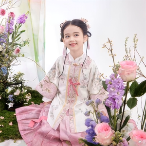 汉服女童春秋款2024新款儿童古风超仙古装明制中国风中秋女孩唐装