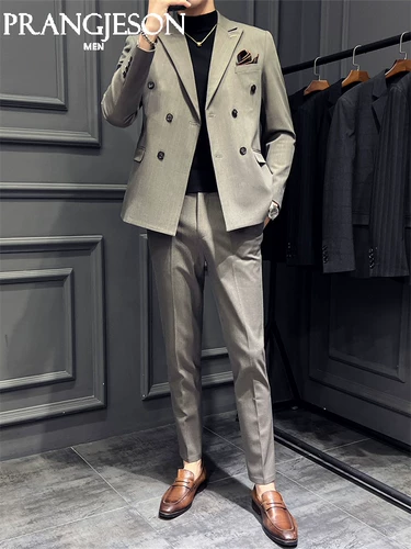 Демисезонный классический костюм, пиджак классического кроя для отдыха, свадебное платье