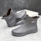 钓鱼胶鞋 男士 工地赶海短筒防水雨靴 水鞋 加绒2025新款 雨鞋 防滑男款