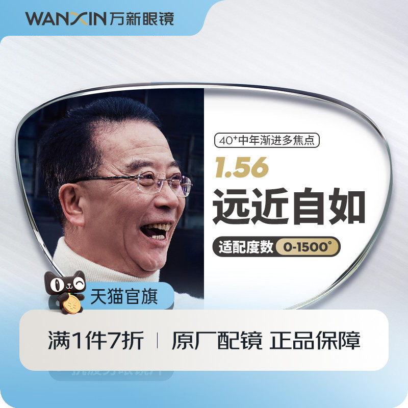 winsee1.56眼镜片近视远视中老年专用镜片万新多焦点定制片