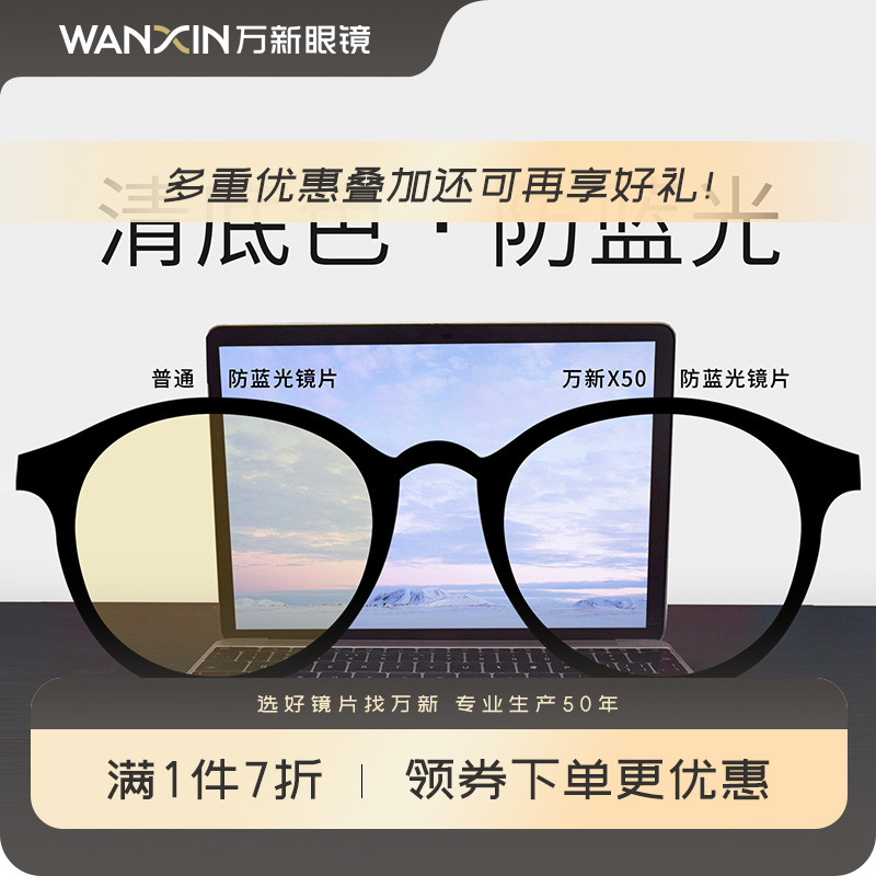 万新防蓝光超薄官方旗舰近视镜