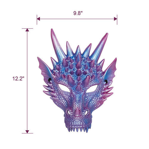 新款珠光蓝龙面具升级版发泡龙面