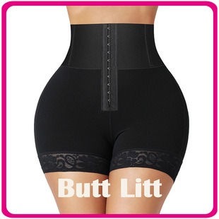 大码提臀裤美体型束身裤束腰翘臀收小肚子排扣加强高腰收腹裤