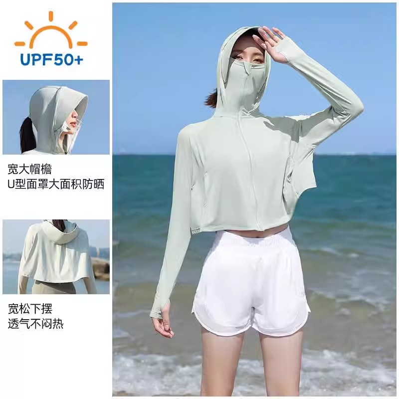 防晒衣女款夏季防紫外线透气长袖防晒衫冰丝户外遮阳防晒服薄外套