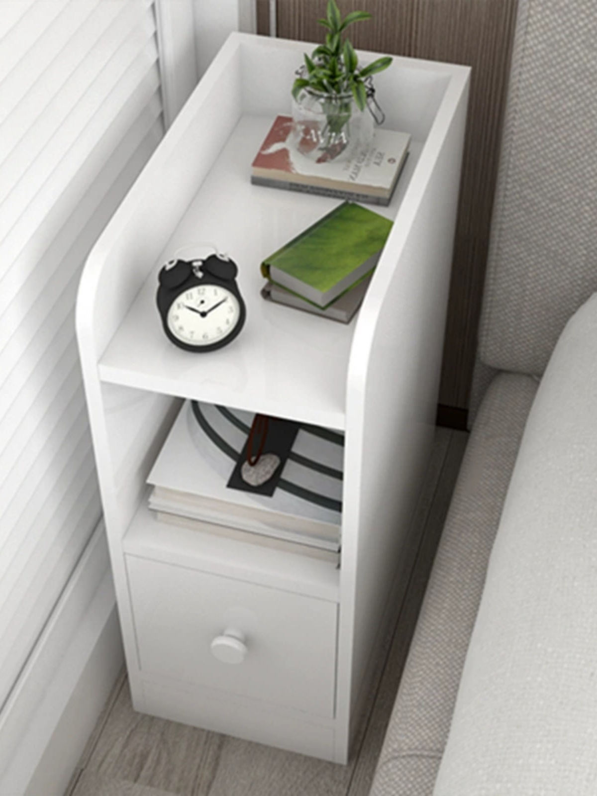 超窄20公分卧室窄款30床边夹缝收纳柜40cm宽超薄斗柜小型床头柜