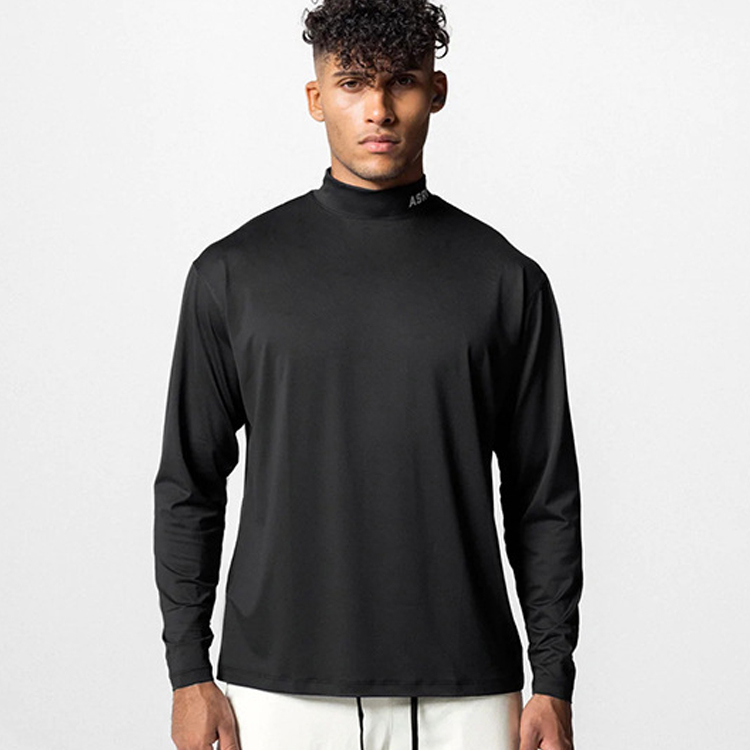 MAKN高领健身长袖男篮球跑步