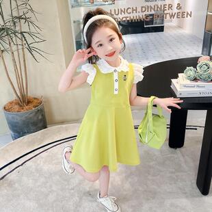 女宝宝夏装连衣裙洋气小女孩夏季儿童POLO裙2三4五5六7岁女童裙子
