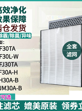 适配夏普净化器KC-F30L-W FU-HM30T-B/A滤网KC-F30TA FP-J30滤芯