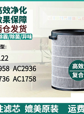 适配飞利浦空气净化器FY2122/AC1736/1758/2936滤芯AC2958过滤网