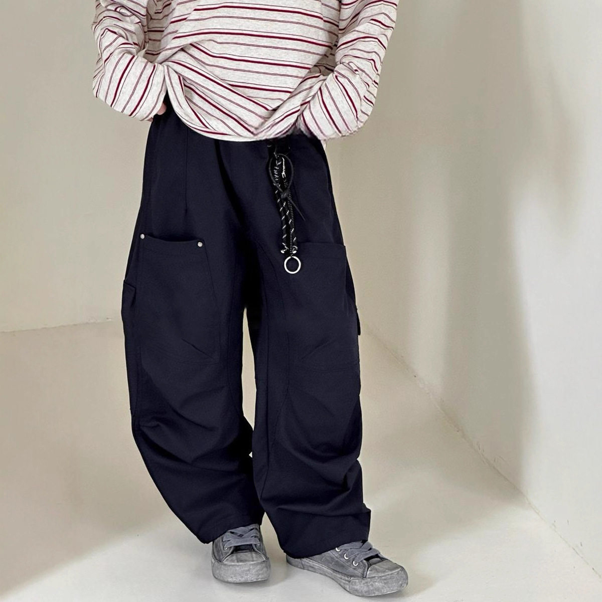 男童工装裤春秋款2026新款秋装洋气百搭休闲裤宽松直筒裤儿童裤子