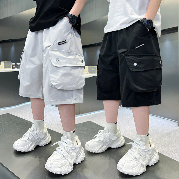 男童夏季薄款工装裤中大童洋气宽松显瘦休闲外穿百搭中裤2026新款