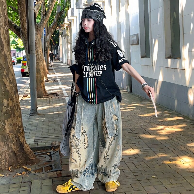 女童套装2026夏季新款韩版儿童休闲运动短袖牛仔裤两件套洋气时髦