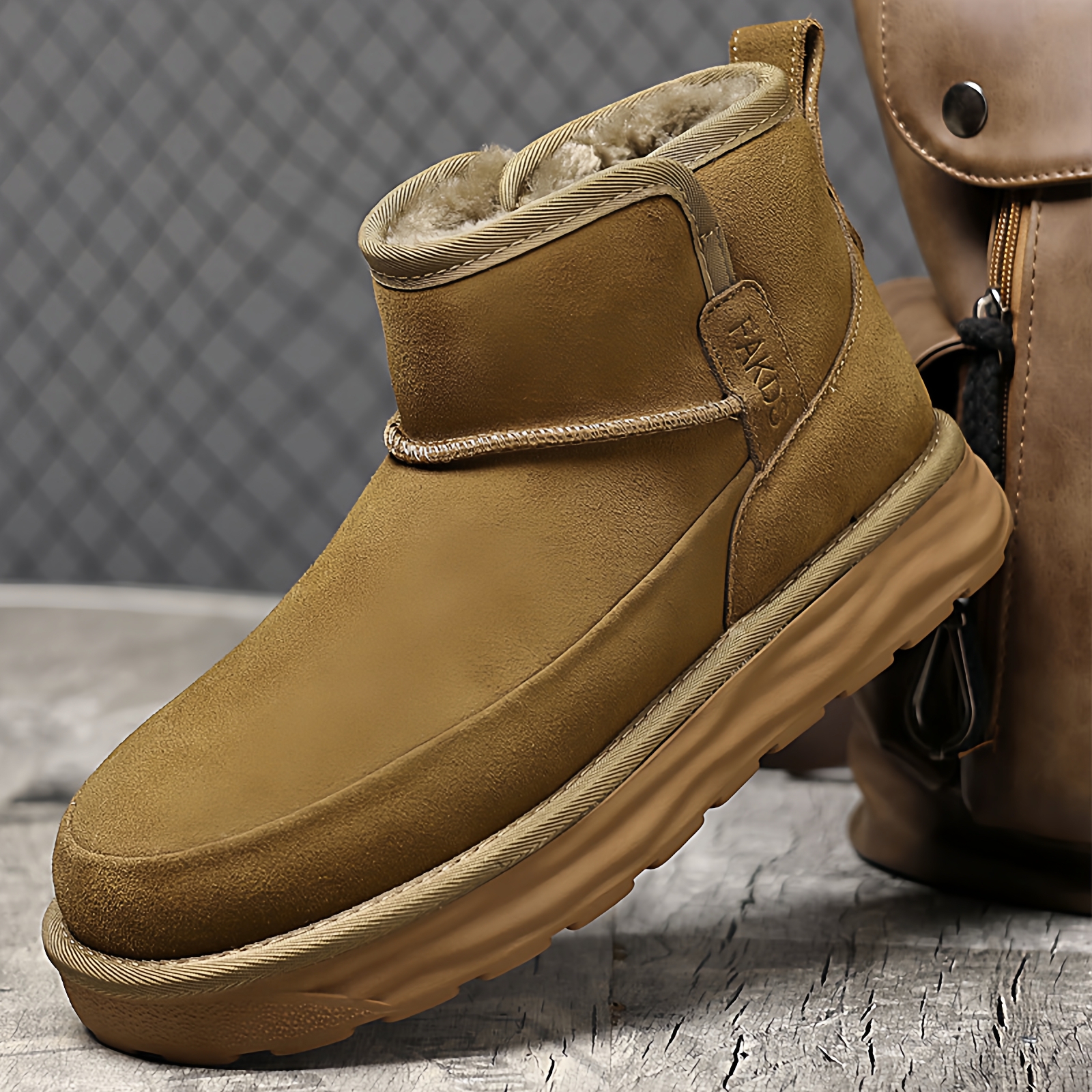 加厚羊毛冬季雪地靴男士真皮短靴加绒保暖东北棉鞋面包鞋防滑男鞋