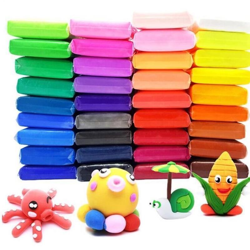 24pcs light clay polym plasticine clay air dry playdough-封面